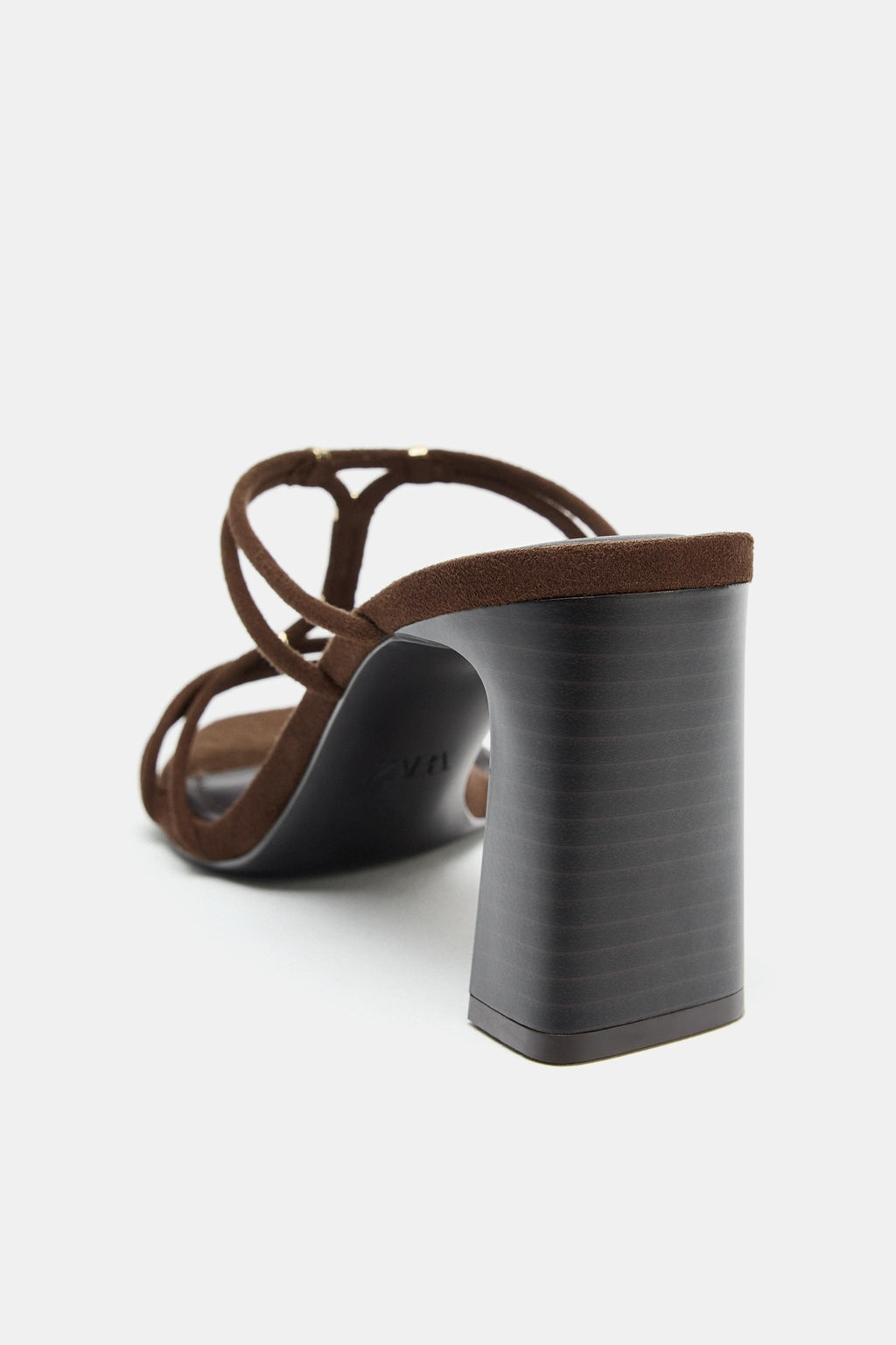 SANDALIA TAC?N ANCHO TIRAS / Marr?n - Zara фото 5