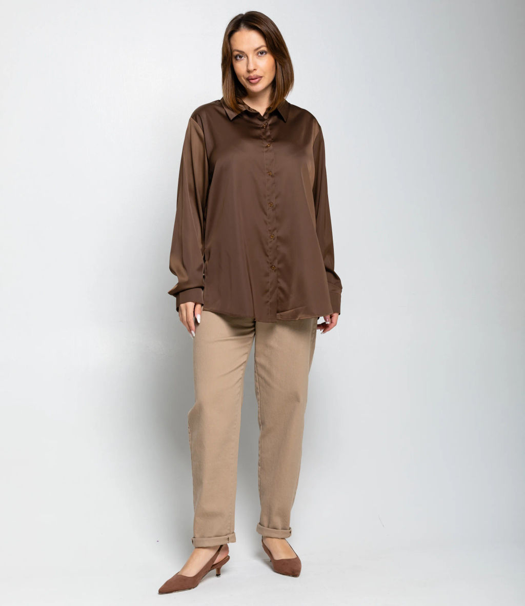 Рубашка #ОКТ085005, коричневый