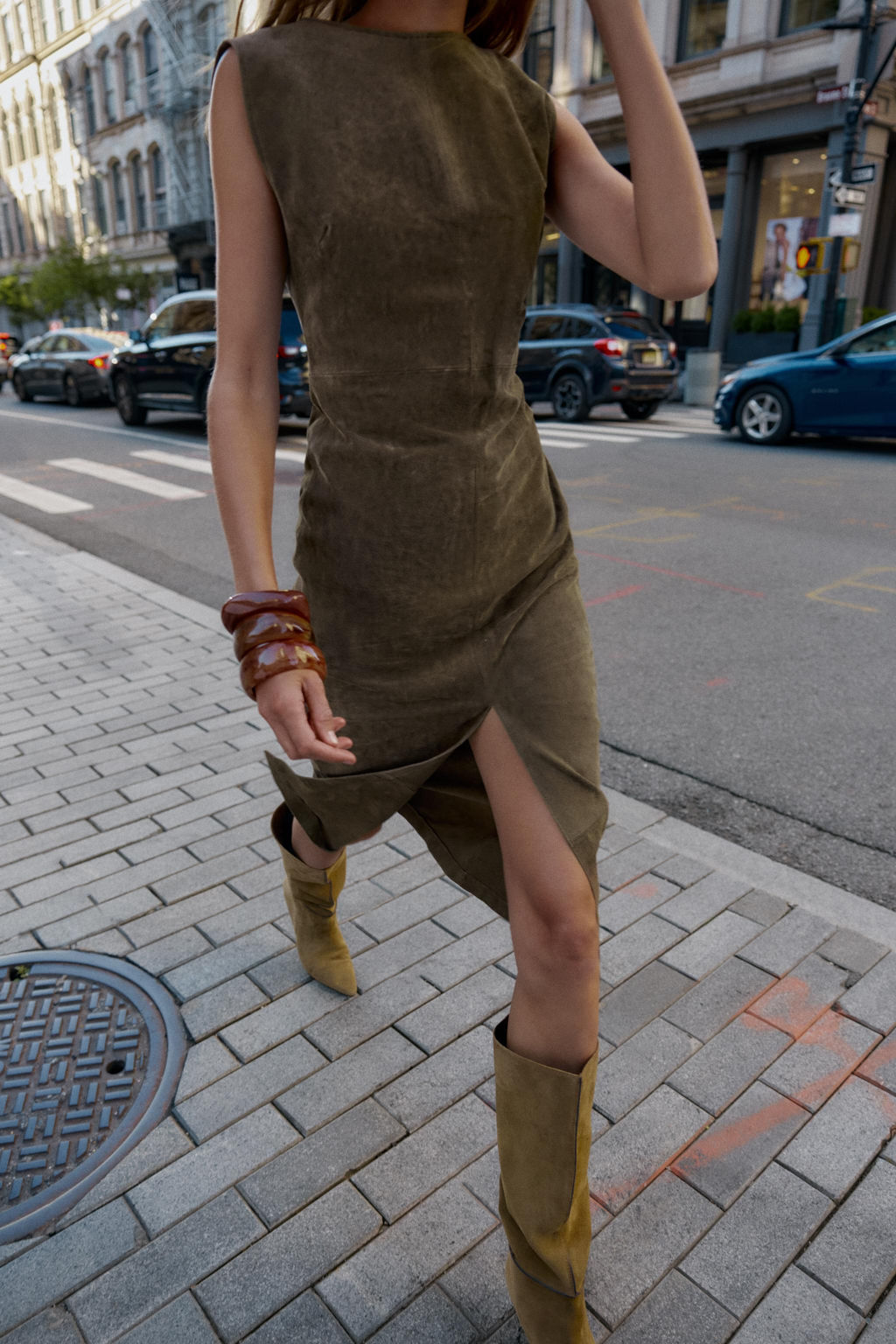 100% LEATHER MIDI DRESS - Zara фото 5