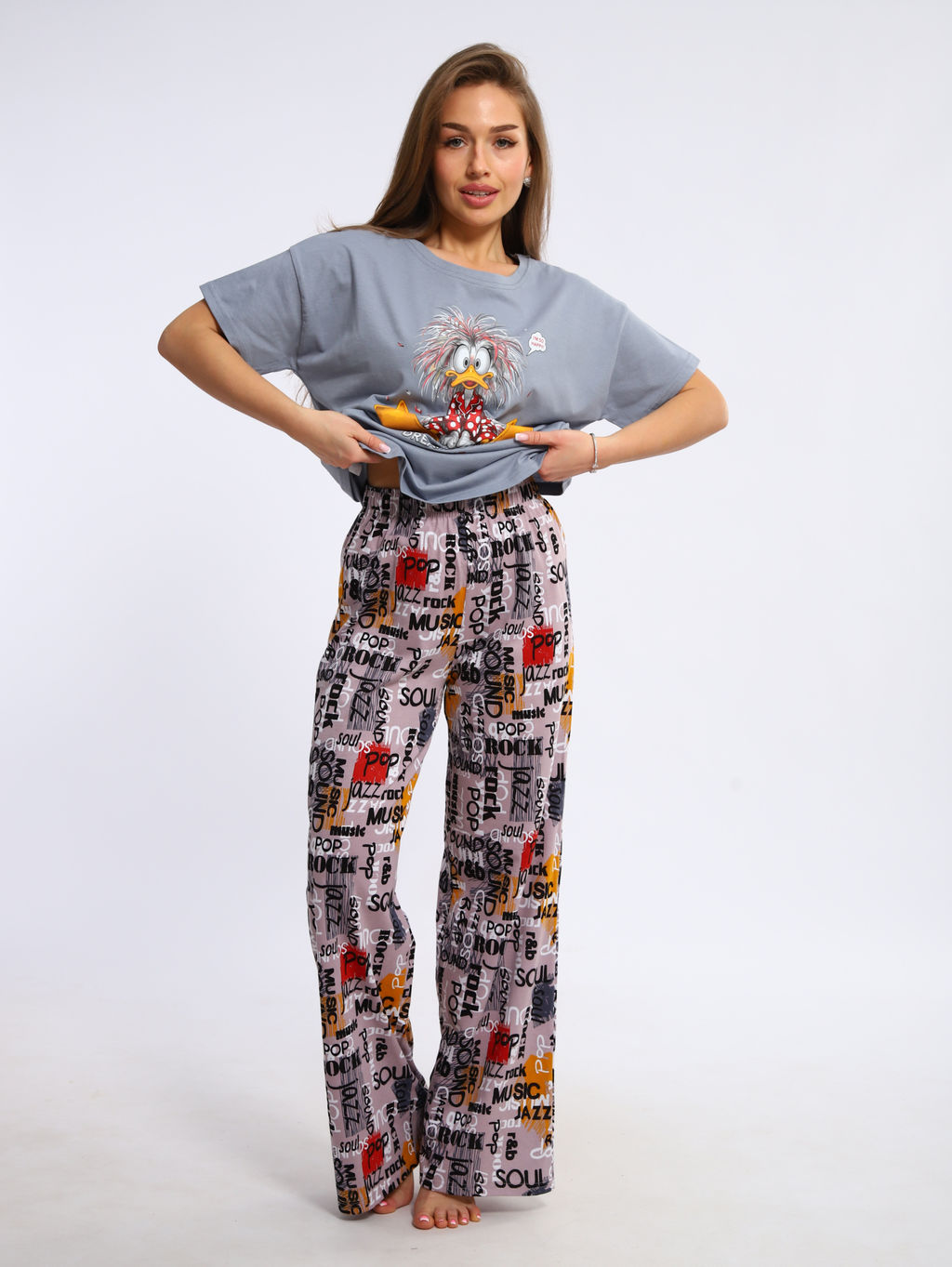 Пижама женская 1-243 (серый)