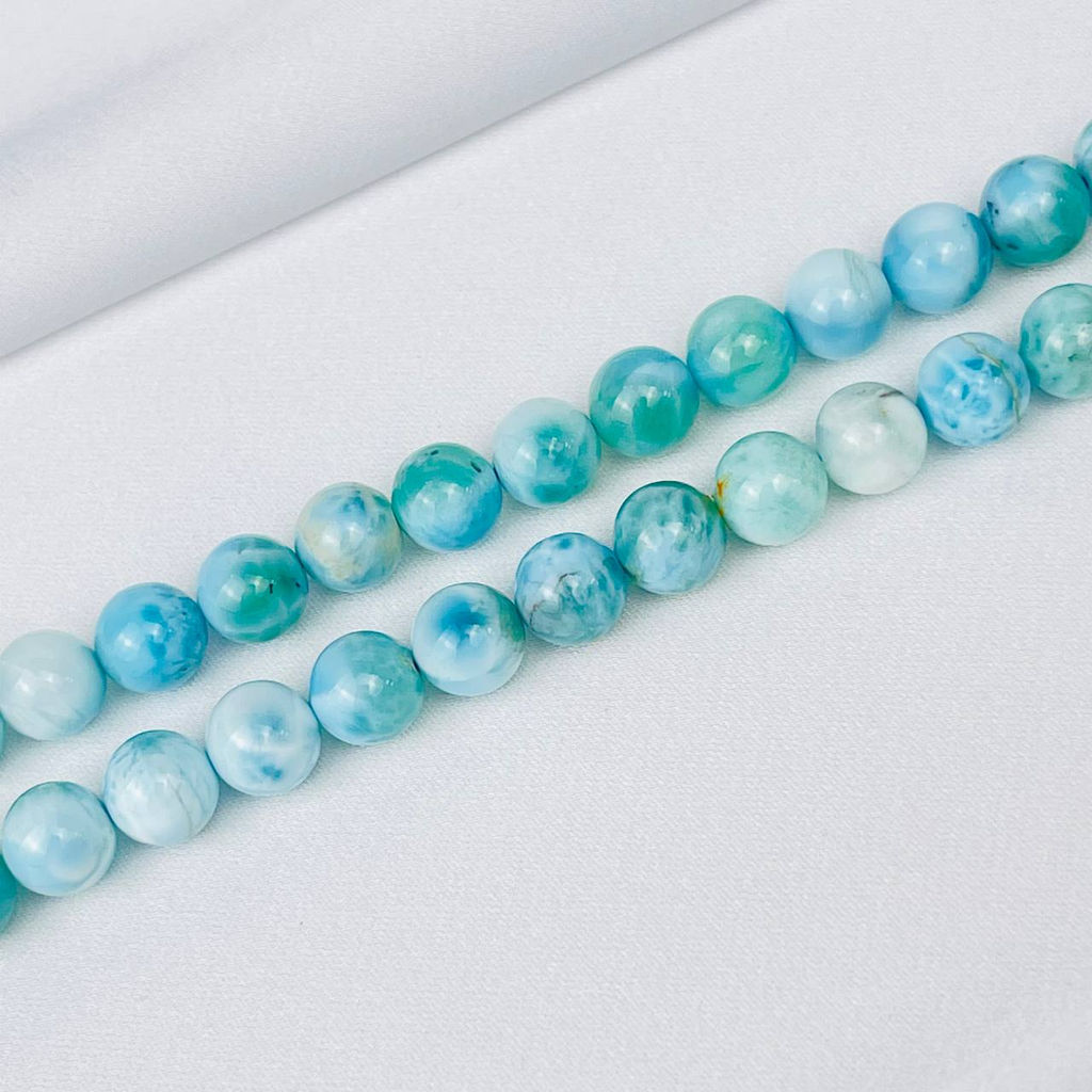 Бусины для украшений из Ларимара (43 бусины) 38 см