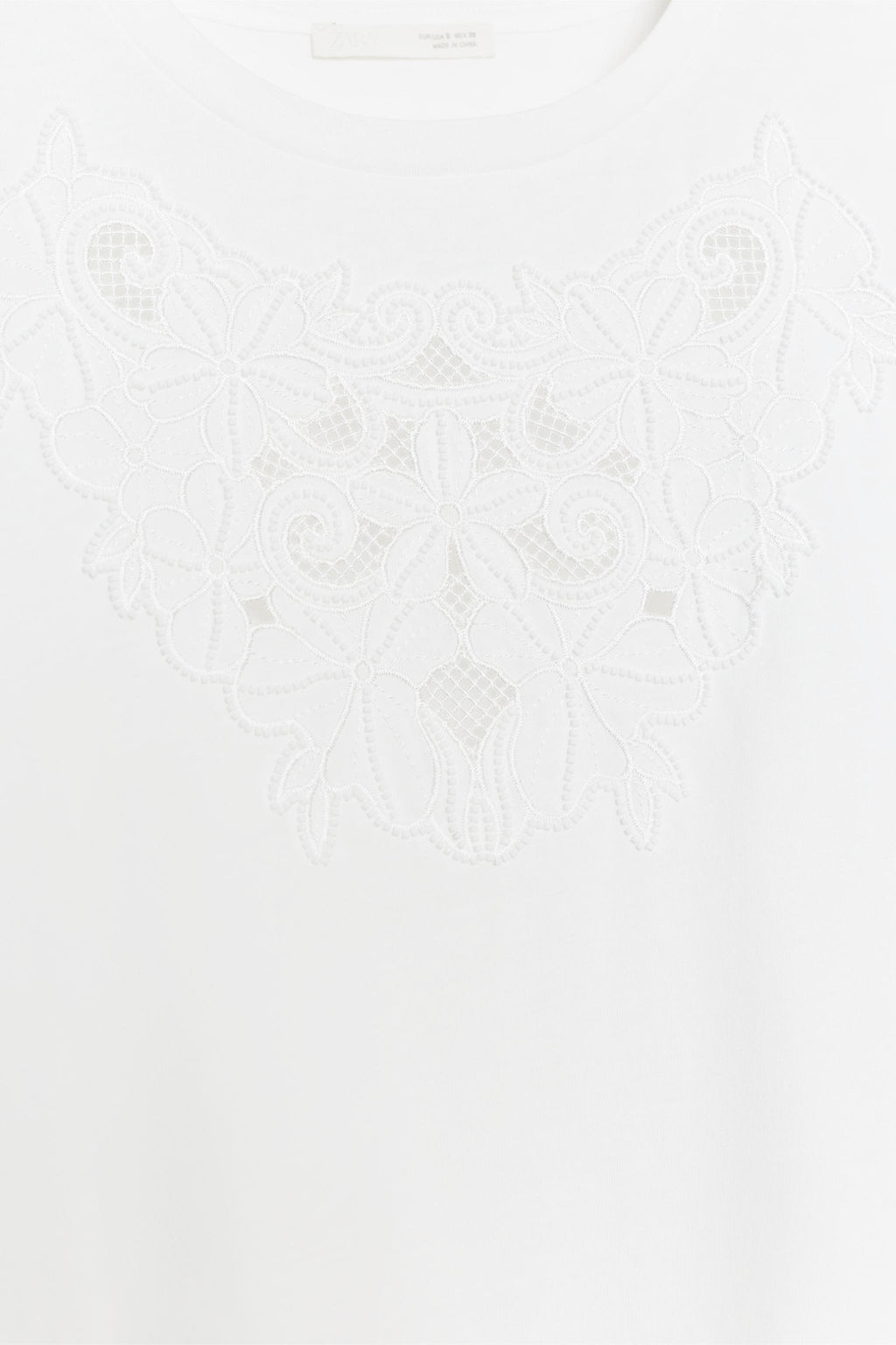 CAMISETA BORDADOS ALGOD?N / Blanco - Zara фото 10