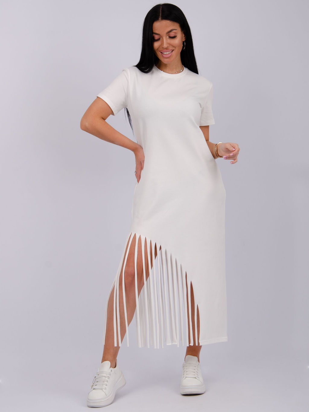 Платье Калипсо 6 молоко, трикотаж - Малина фото 10