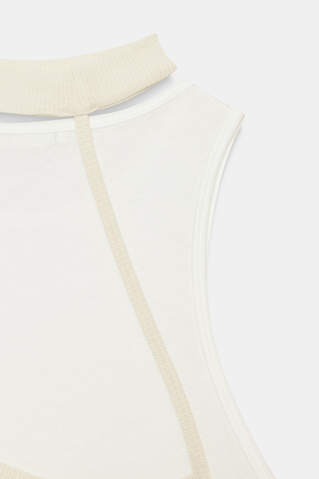 CAMISETA CHOKER EFECTO DOBLE / Crudo / Beige - Zara фото 5