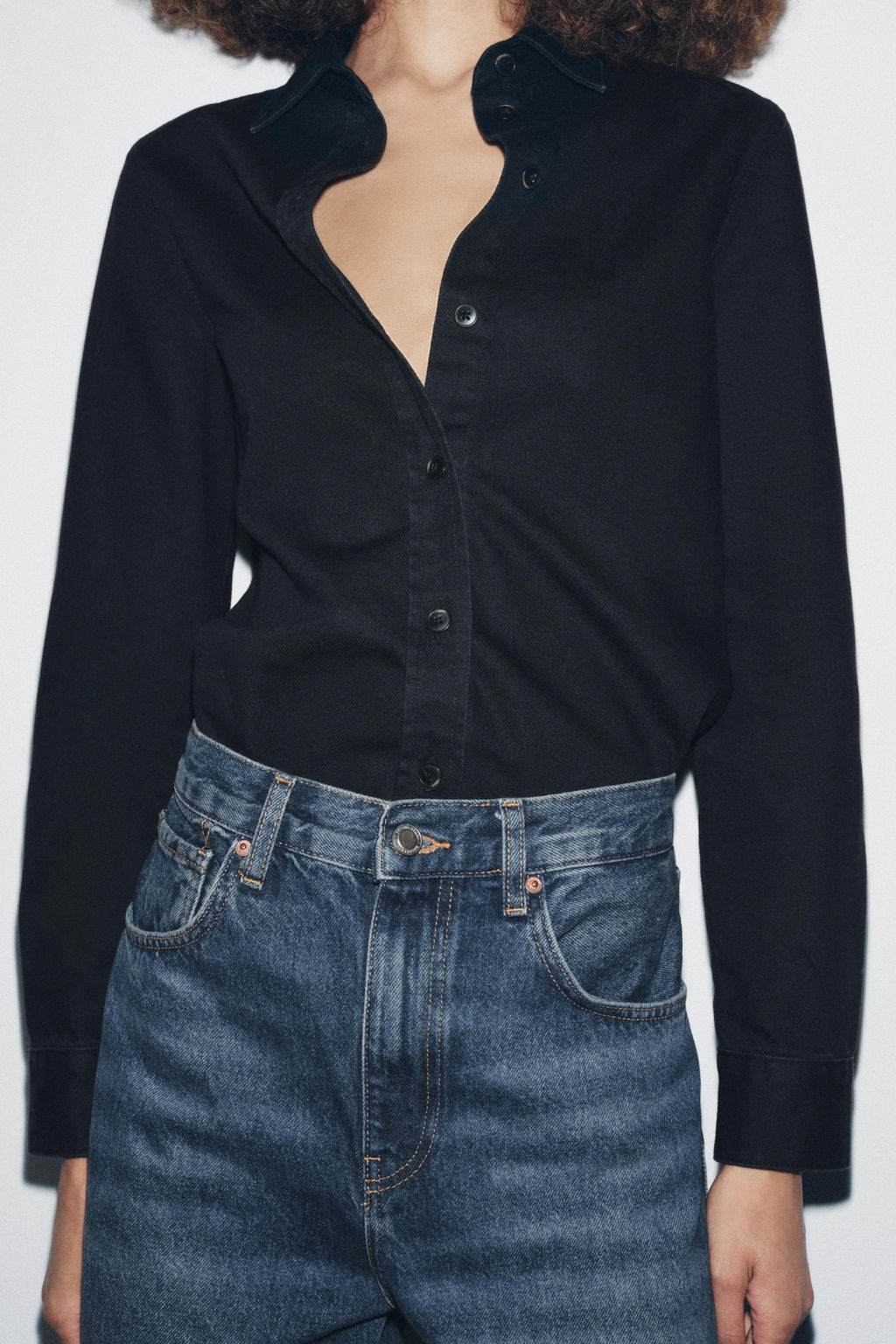 ZW COLLECTION SLIM DENIM SHIRT - Zara фото 4