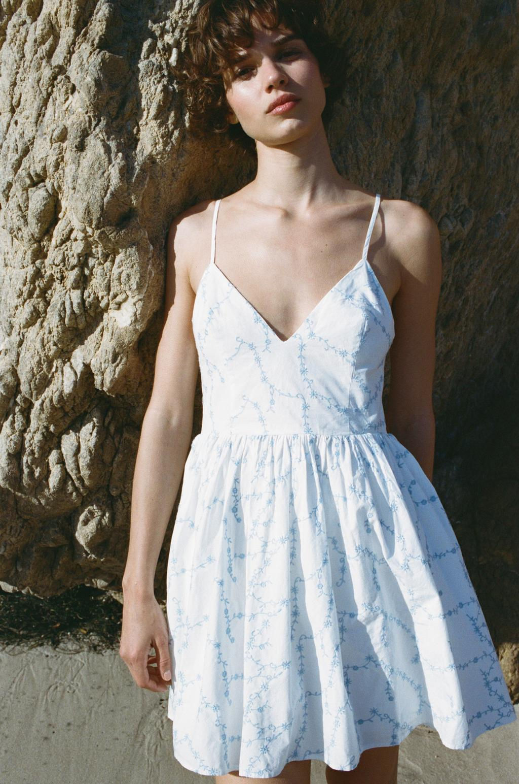 EMBROIDERED POPLIN DRESS - Zara фото 4