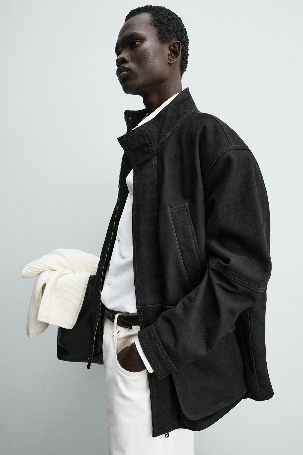 LEATHER RELAXED FIT PARKA - Zara фото 6