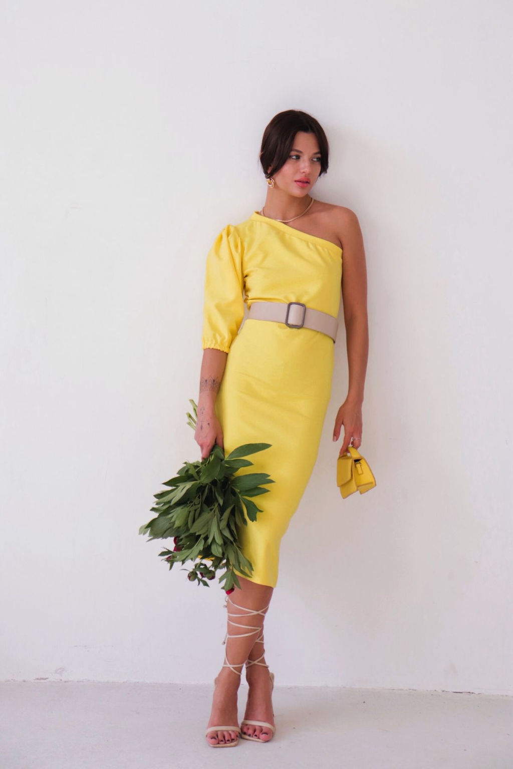 Асимметричное платье лимонное - Martichelli фото 5