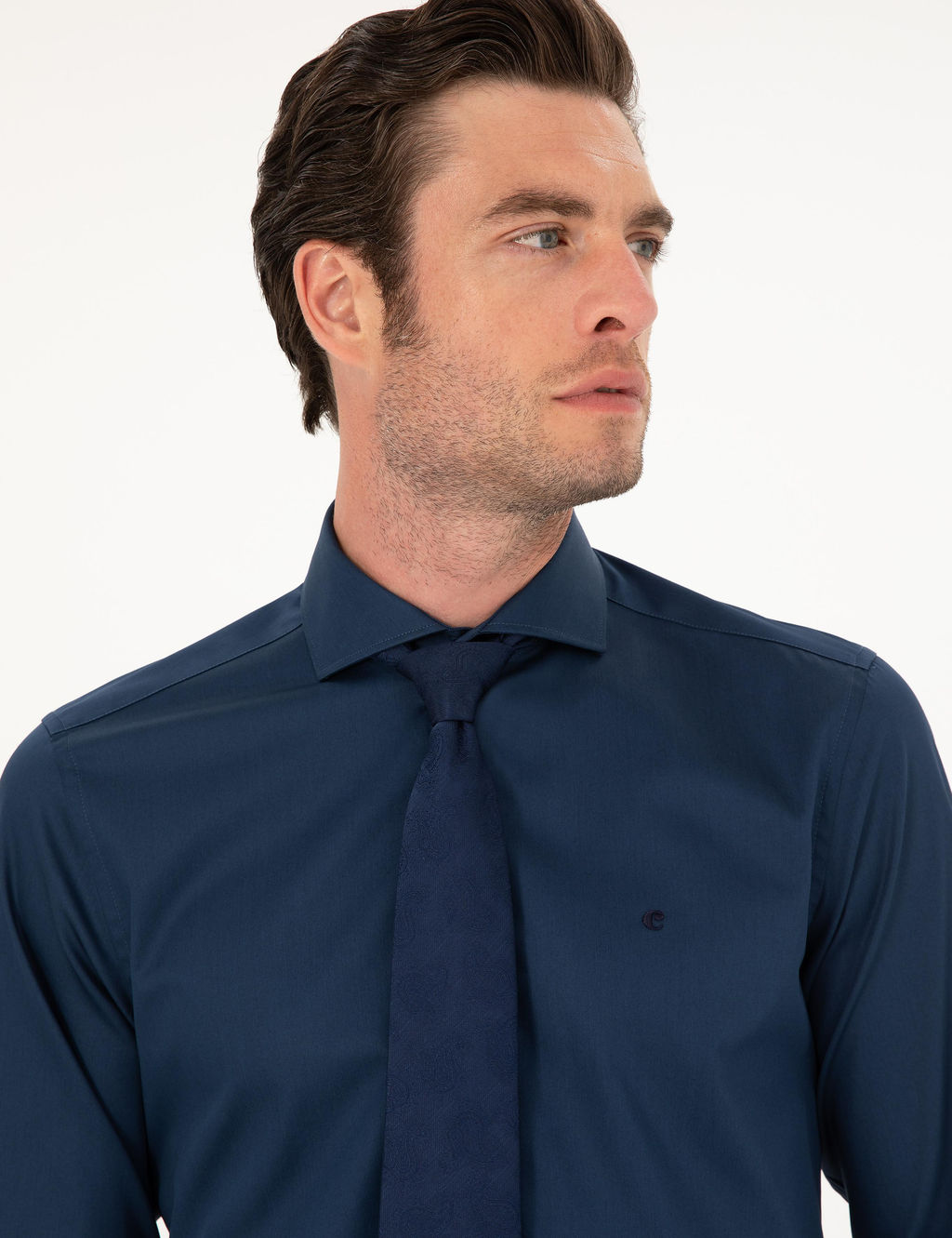 Lacivert Slim Fit Pamuk Klasik G_mlek
