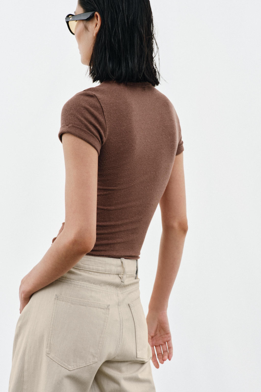 CAMISETA R?STICA CON LINO / Rosa tiza - Zara фото 3