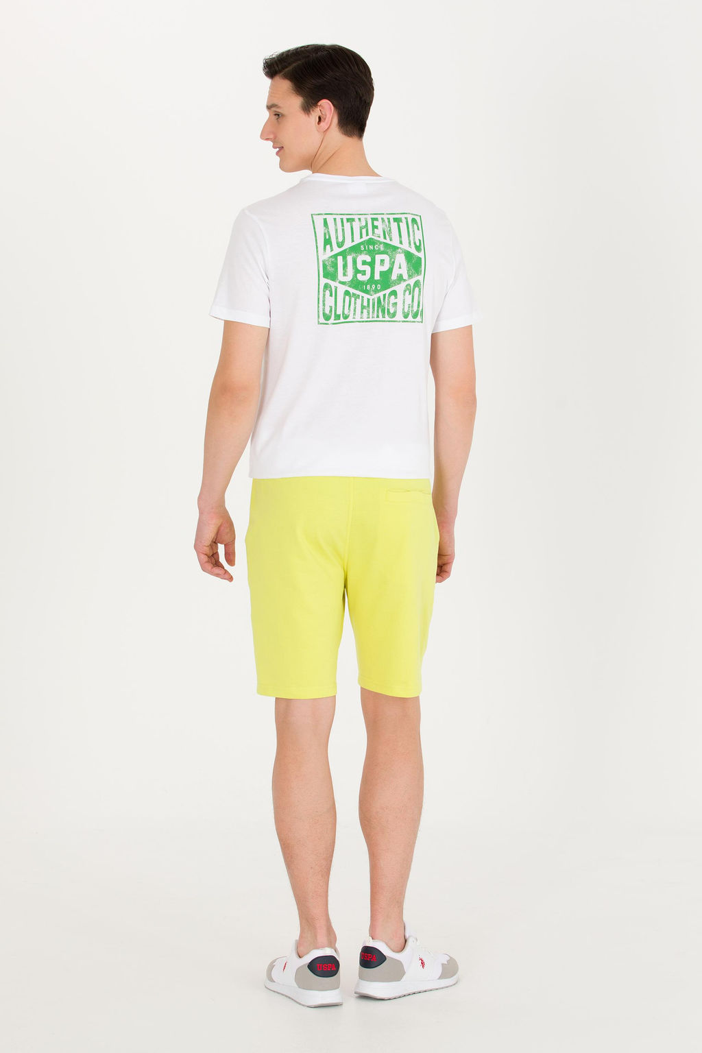 Мужские неоново-желтые вязаные шорты - U.s. polo assn фото 4