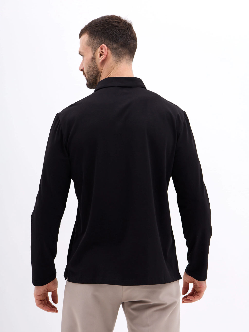 Джемпер мужской с воротником поло GREG G155-KO1246-SA5111 (черный)  фото 2