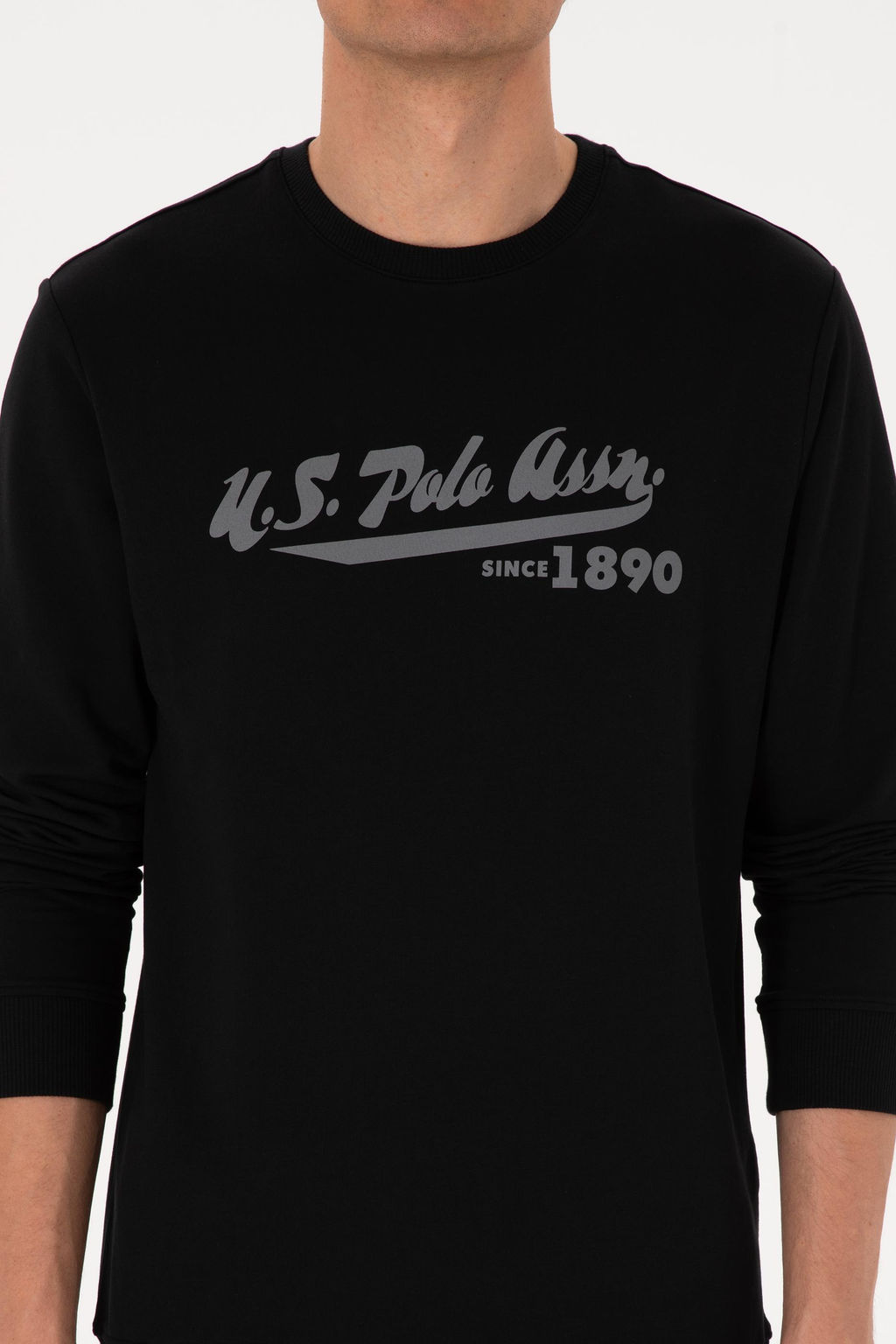 Erkek Bisiklet Yaka Regular Fit Siyah Sweatshirt - U.s. polo assn фото 6