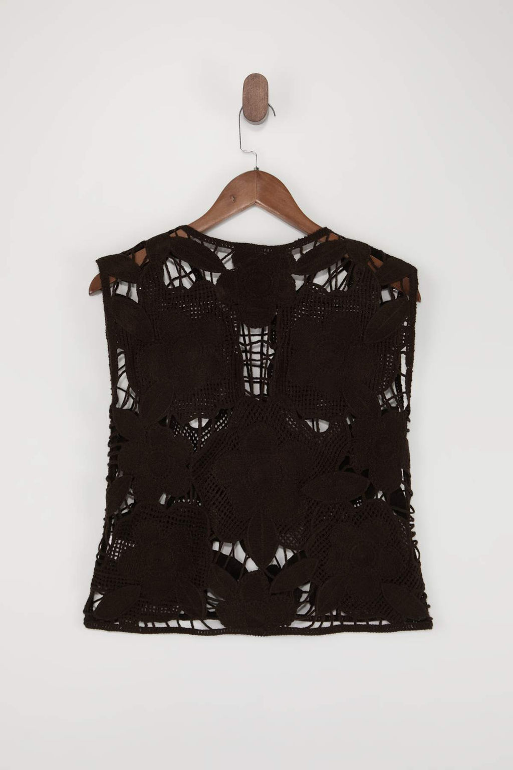 Kahverengi Cicekli Krose Detayl? Triko Ince Bluz TWOSS25BZ00587