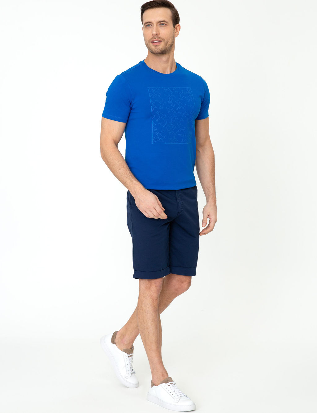 Saks Bisiklet Yaka Slim Fit T-Shirt