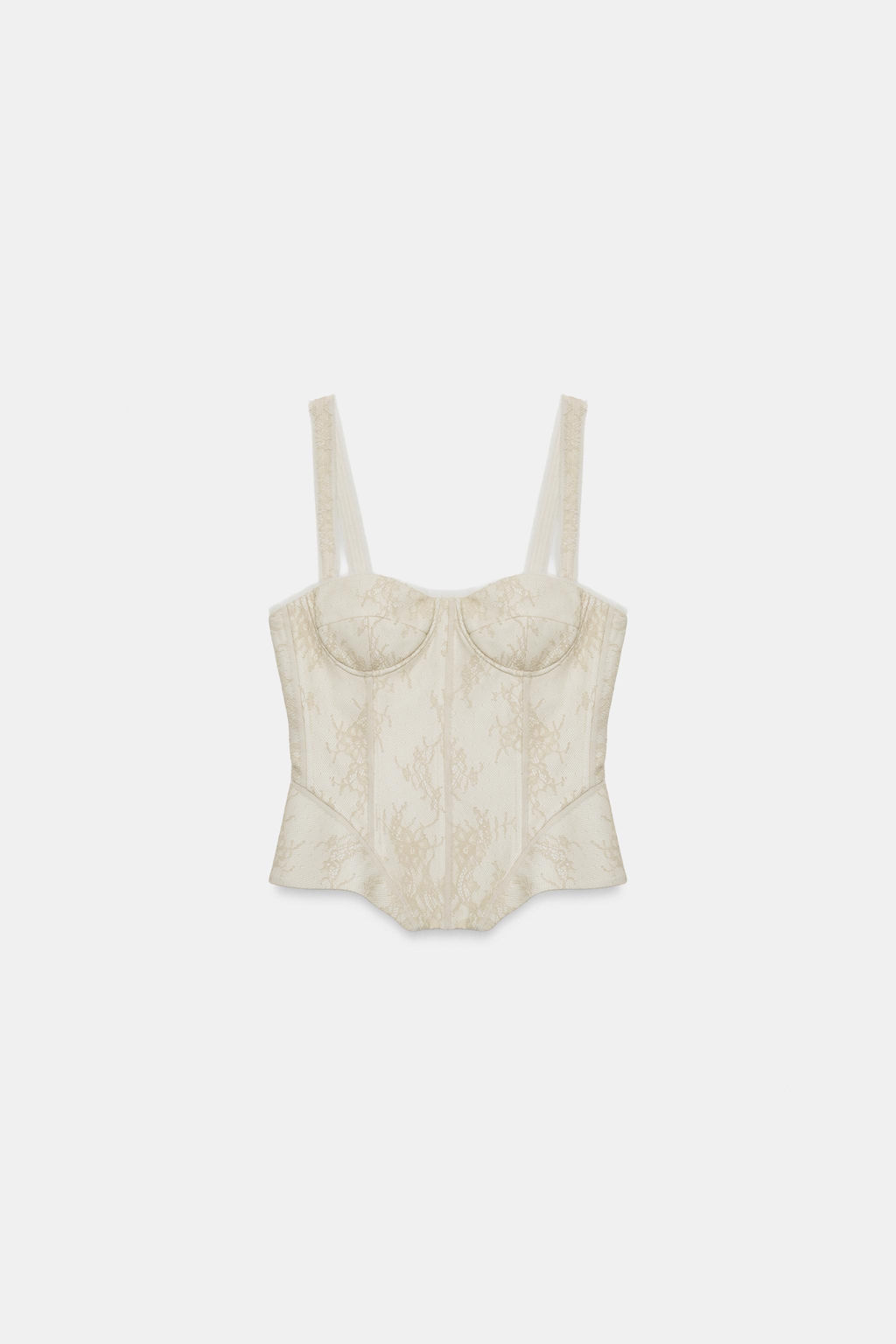 TOP CORSETERO ENCAJE ZW COLLECTION / Crudo