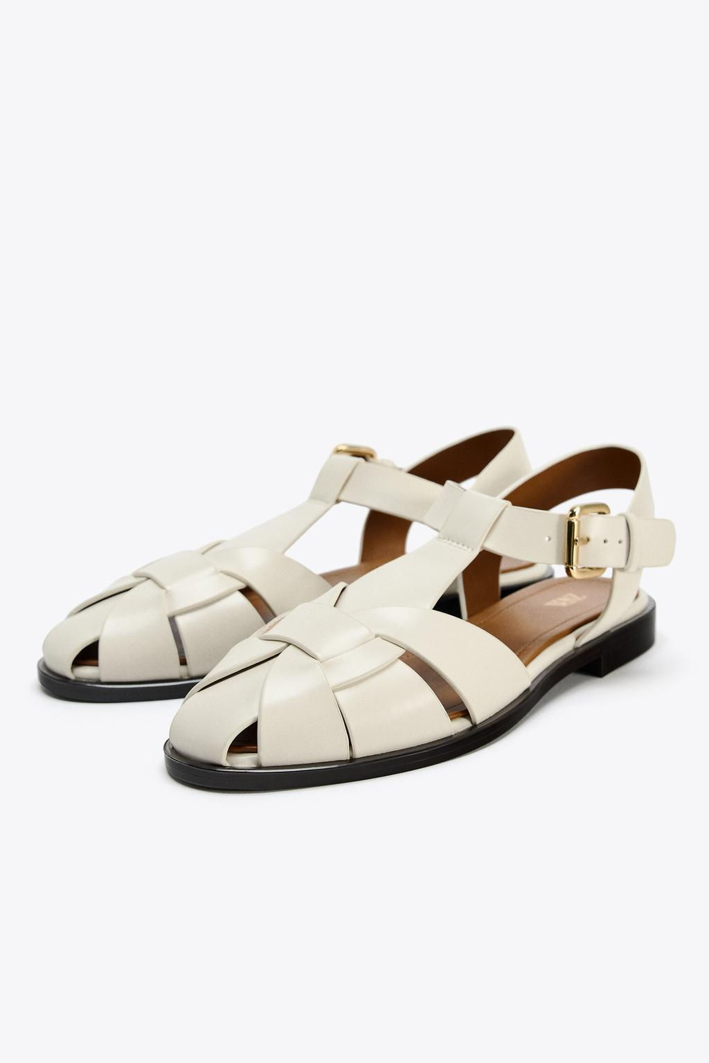 FLAT CAGE SANDALS - Zara фото 3