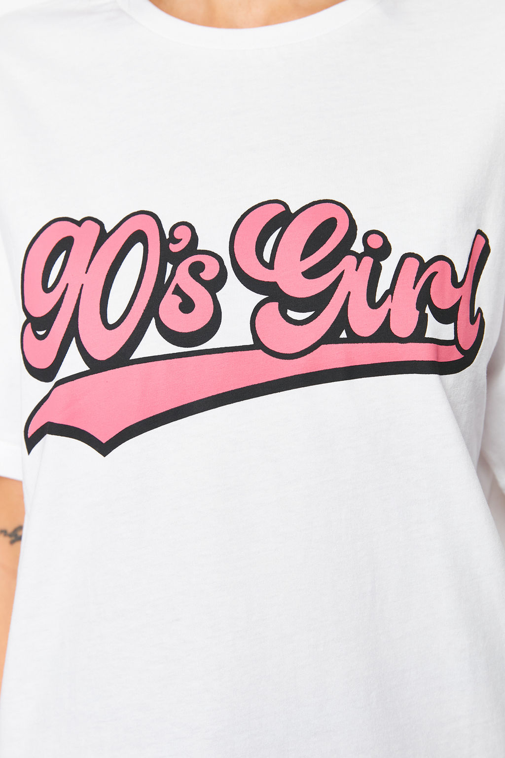 TRENDYOLMILLA Lacivert Bask?l? Oversize/Genis Kal?p Dik Yaka Orme T-Shirt TWOSS23TS00373  фото 7