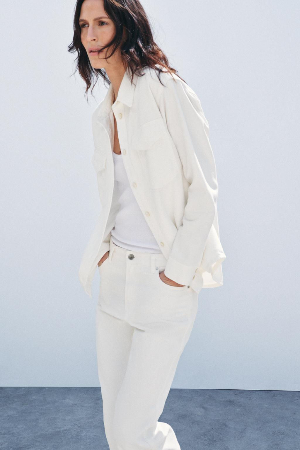 ZW COLLECTION CROPPED STRAIGHT HIGH-WAIST JEANS - Zara фото 4
