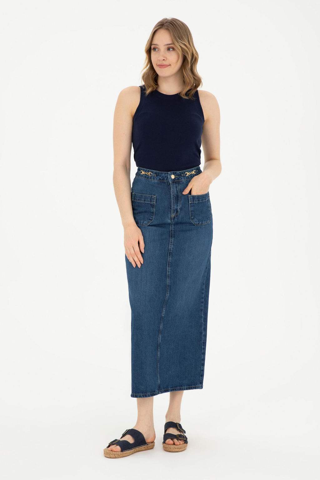 Женская базовая футболка без рукавов темно-синего цвета с круглым вырезом Неожиданная скидка в корзине - U.s. polo assn фото 4