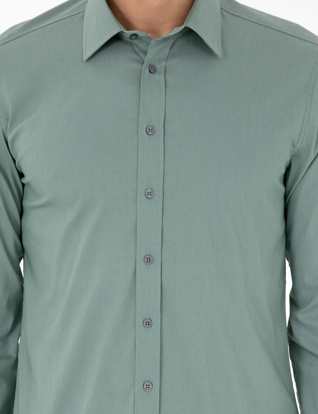Мятная приталенная рубашка с длинным рукавом - Cacharel фото 6