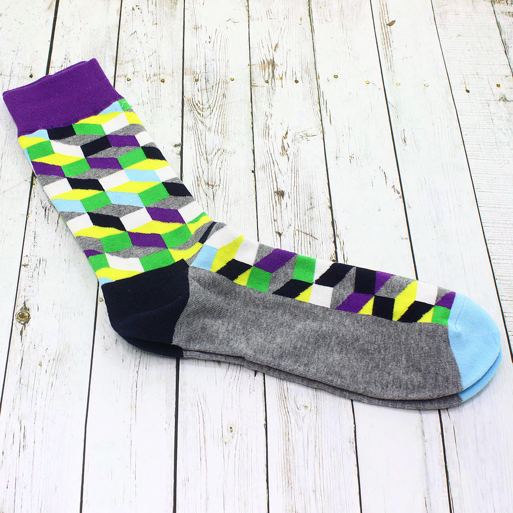 Носки р.40-45 Bricks 3D Фиолетово серые - Krumpy фото 2