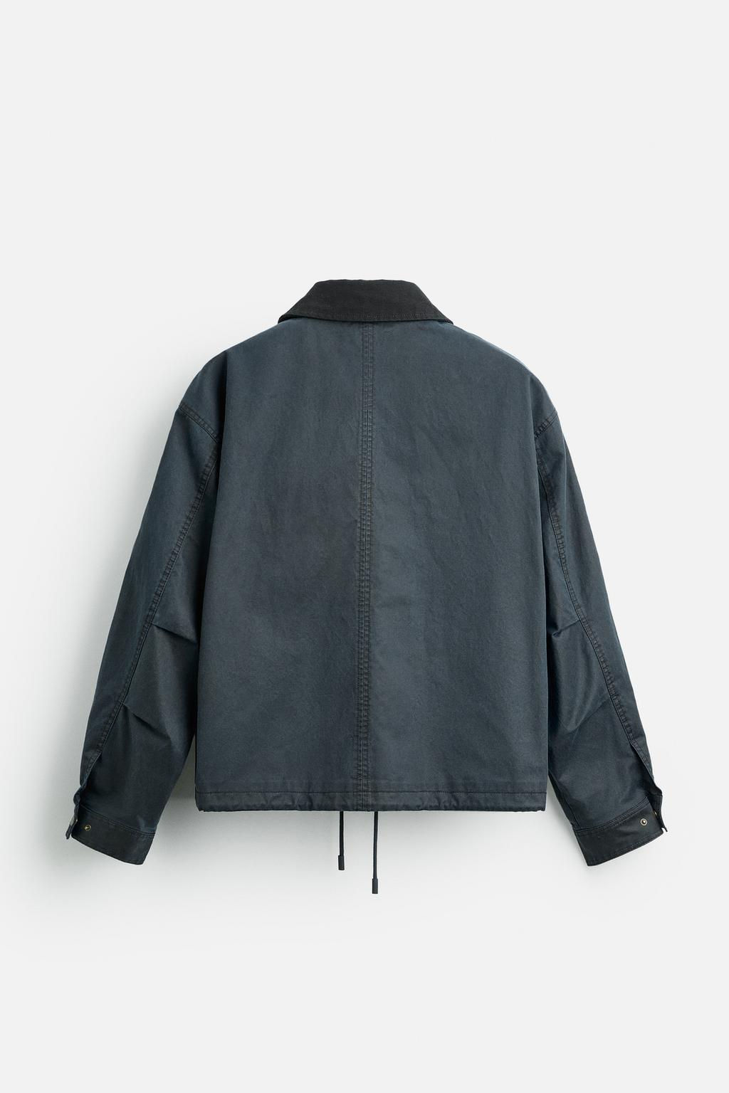 CONTRAST COLLAR CROPPED FIT JACKET - Zara фото 8