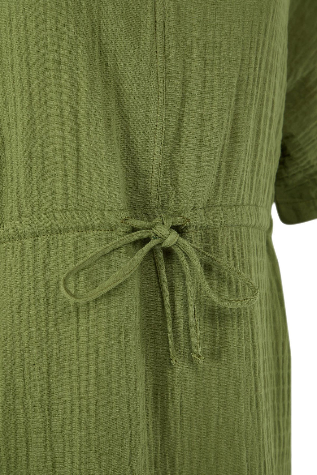 Trendyolmilla Haki Midi Dokuma Buzgu Detayl? Muslin Plaj Elbisesi TBESS25EL00008  фото 8