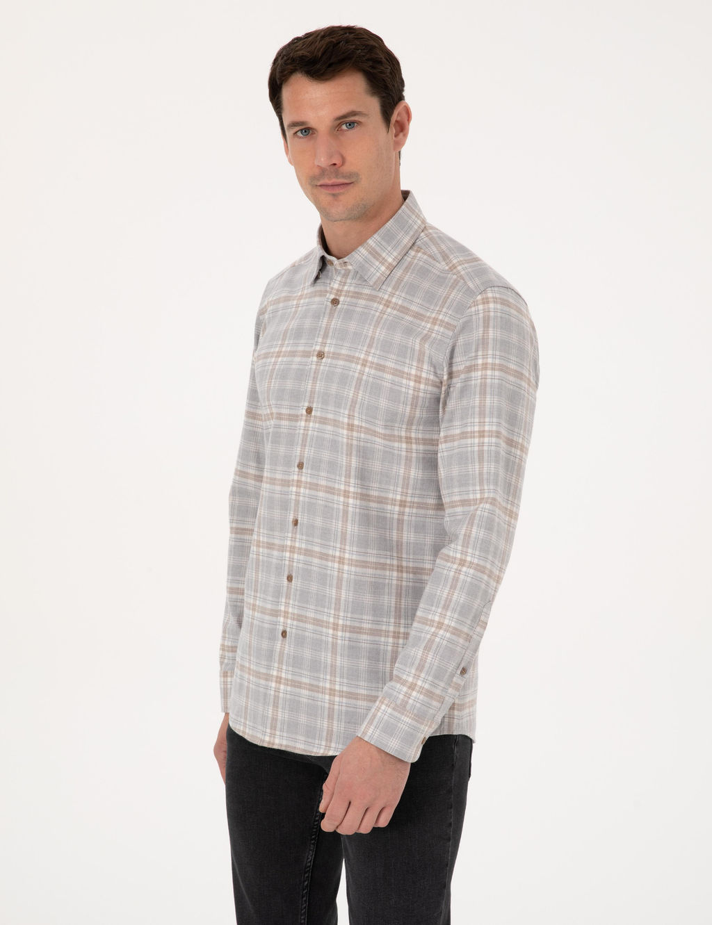 Gri Slim Fit Uzun Kollu G_mlek - Cacharel фото 3