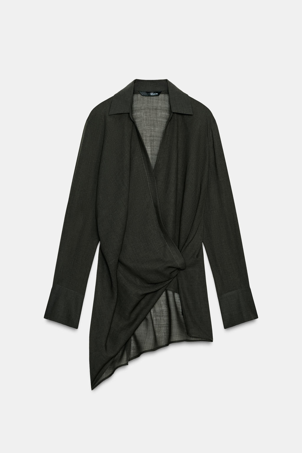 ZW COLLECTION ASYMMETRIC WOOL BLEND SURPLICE TOP