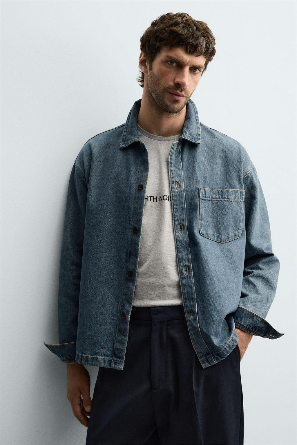BOXY FIT DENIM SHIRT - Zara фото 6