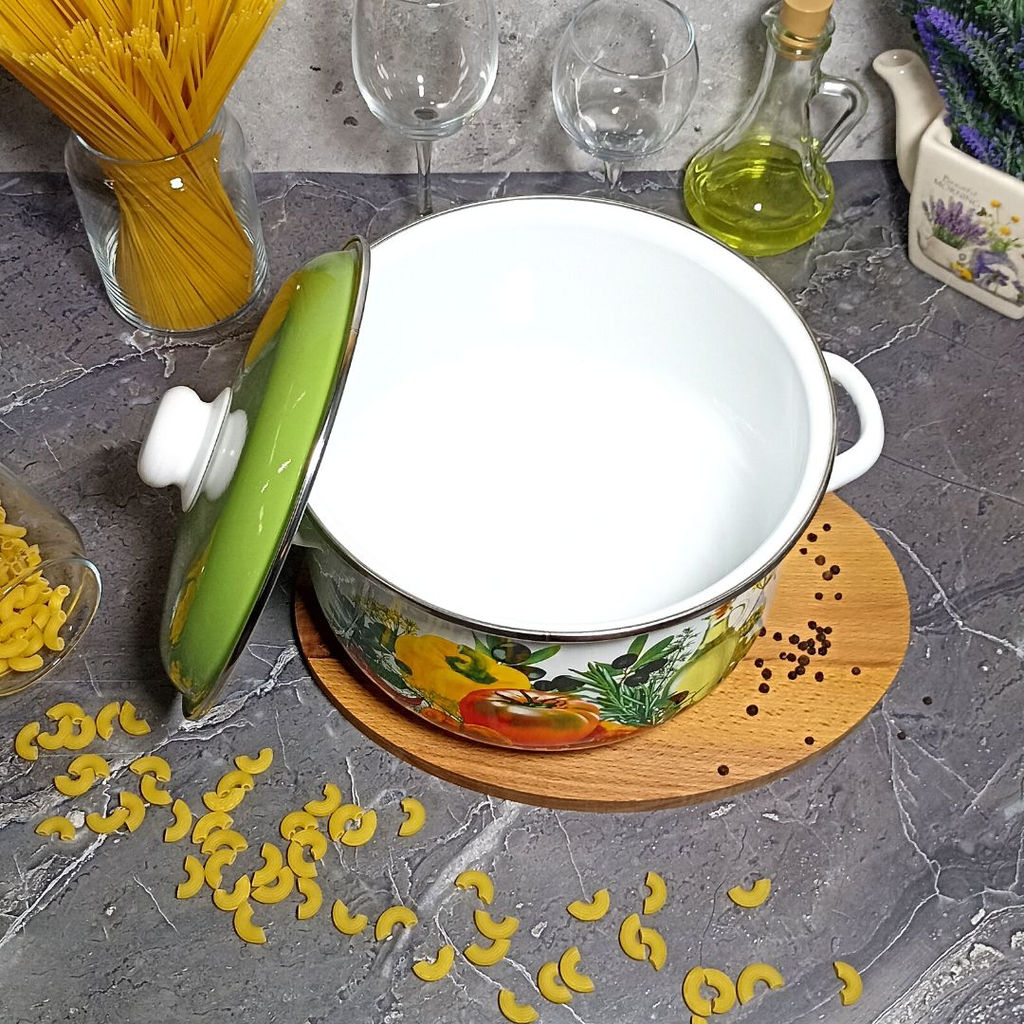 Кастрюля конич. 5,5 л. белосн. Европейская кухня 1с47я - Стальэмаль фото 5