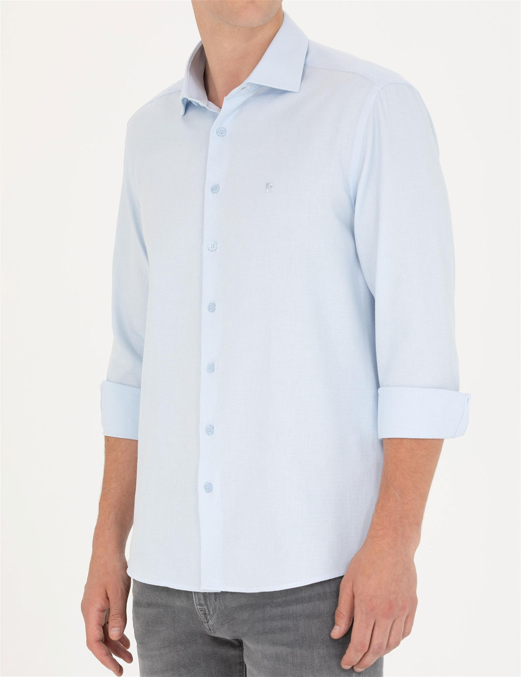 A__k Mavi Slim Fit Uzun Kollu G_mlek - Pierre cardin фото 6