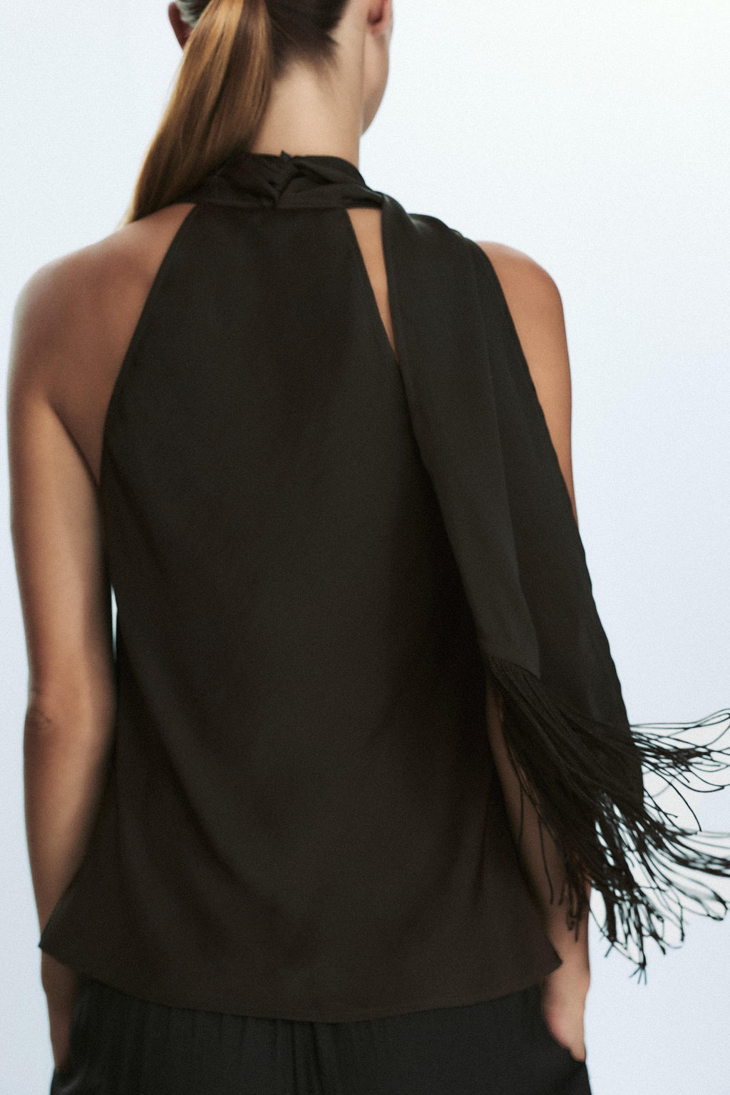 SATIN TOP WITH FRINGING - Zara фото 12