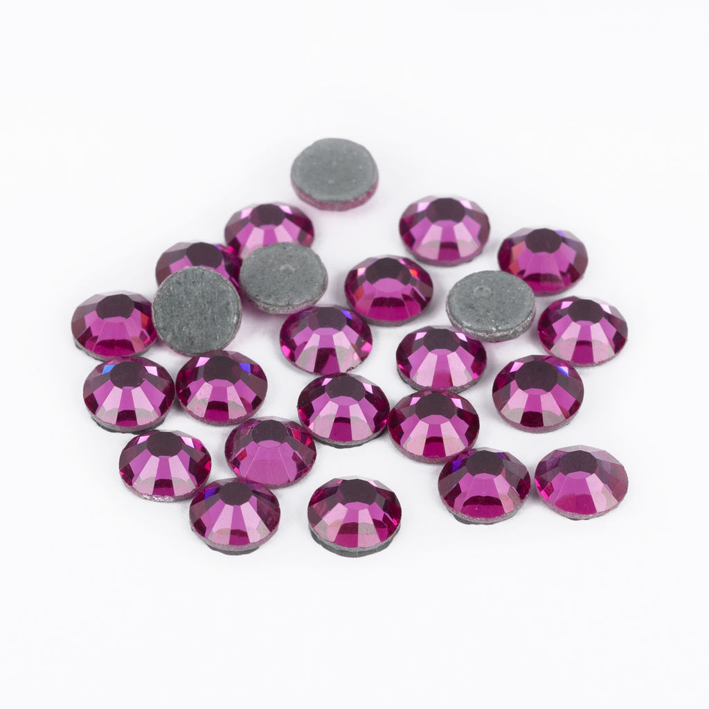 Страз клеевой Zlatka ZRTG-2024 SS20 цветные 4.7 мм стекло 5 x 24 шт в пакете с картонным еврослотом №25 фуксия (Fuchsia)