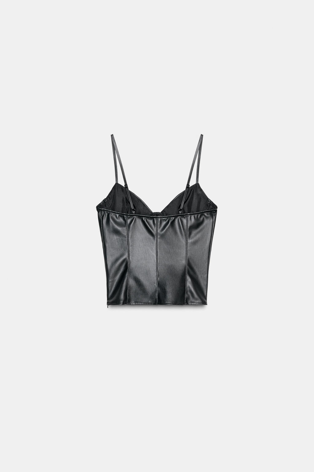 FAUX LEATHER CORSET TOP - Zara фото 5