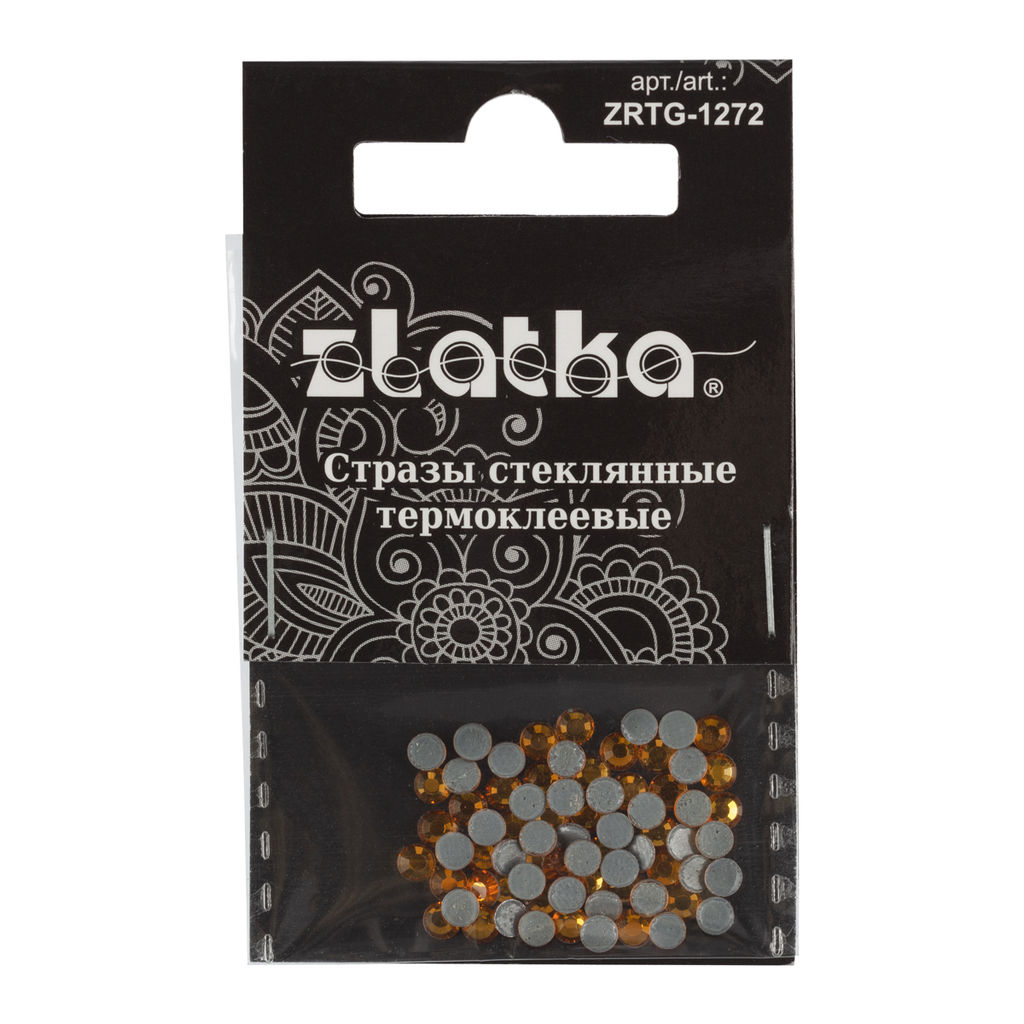 Страз клеевой Zlatka ZRTG-1272 SS12 цветные 3.2 мм стекло 5 x 72 шт в пакете с картонным еврослотом №15 яр.жёлтый (Topaz)