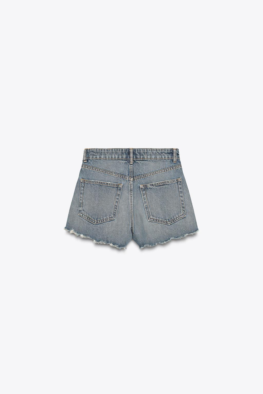HIGH-WAIST CURVED DENIM SHORTS - Zara фото 14