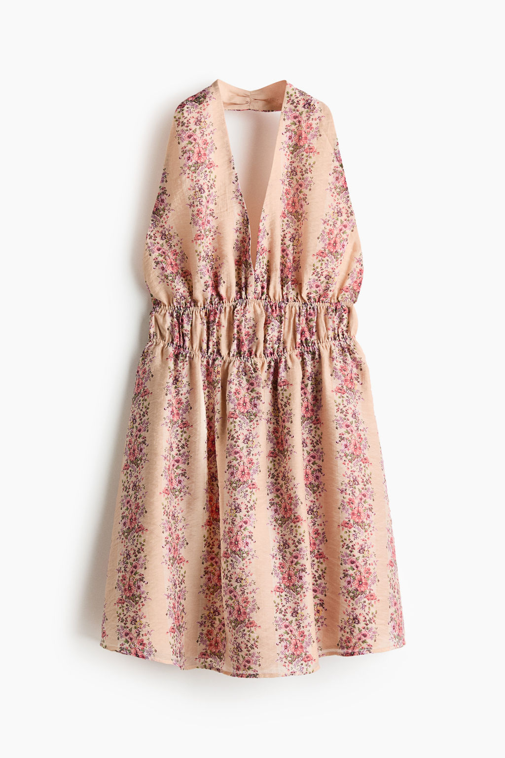 Vestido halter con vuelo