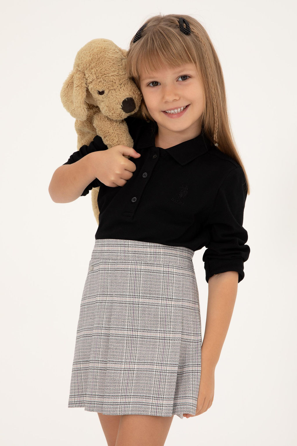 Черный базовый свитшот для девочек - U.s. polo assn фото 5