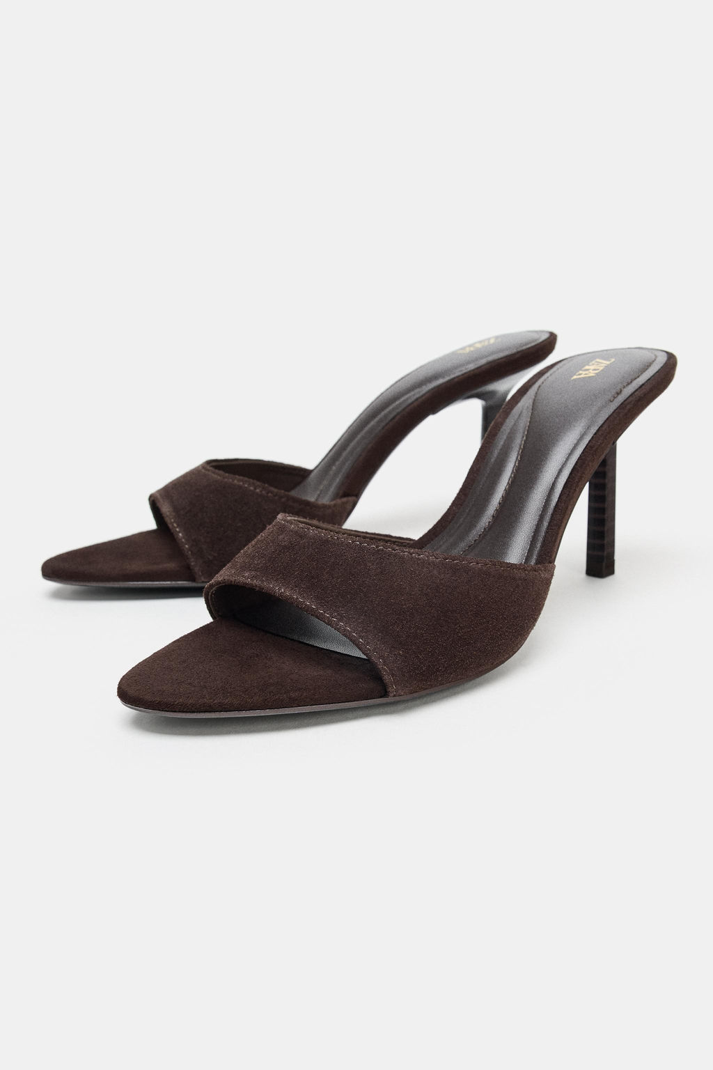 SPLIT SUEDE HEELED SANDALS - Zara фото 3