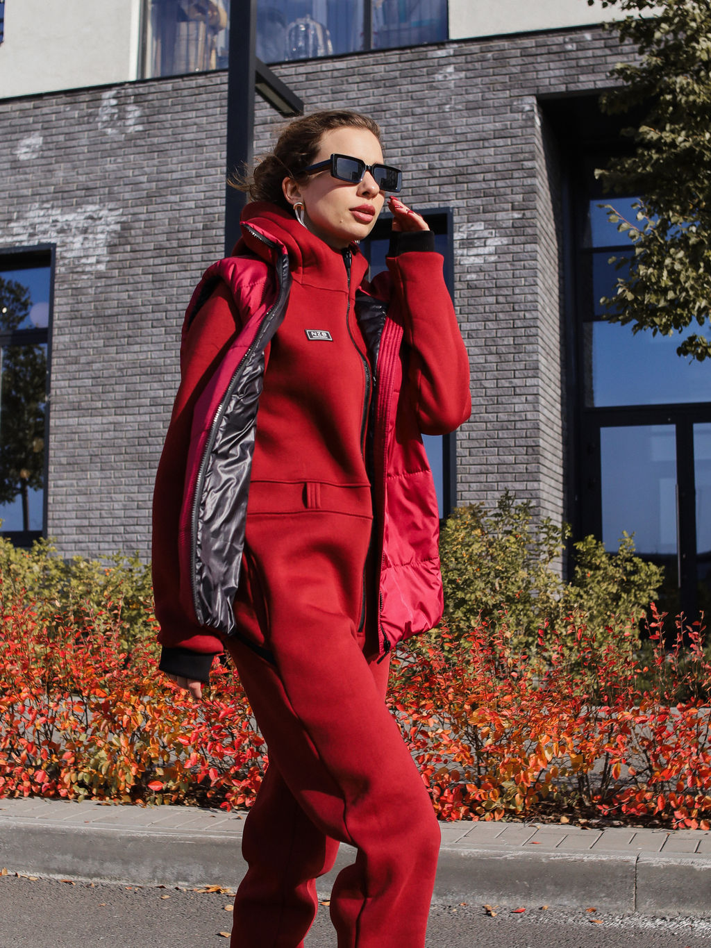 Комбинезон утепленный NOT FOR ALL женский, бордо - Inzibe фото 11