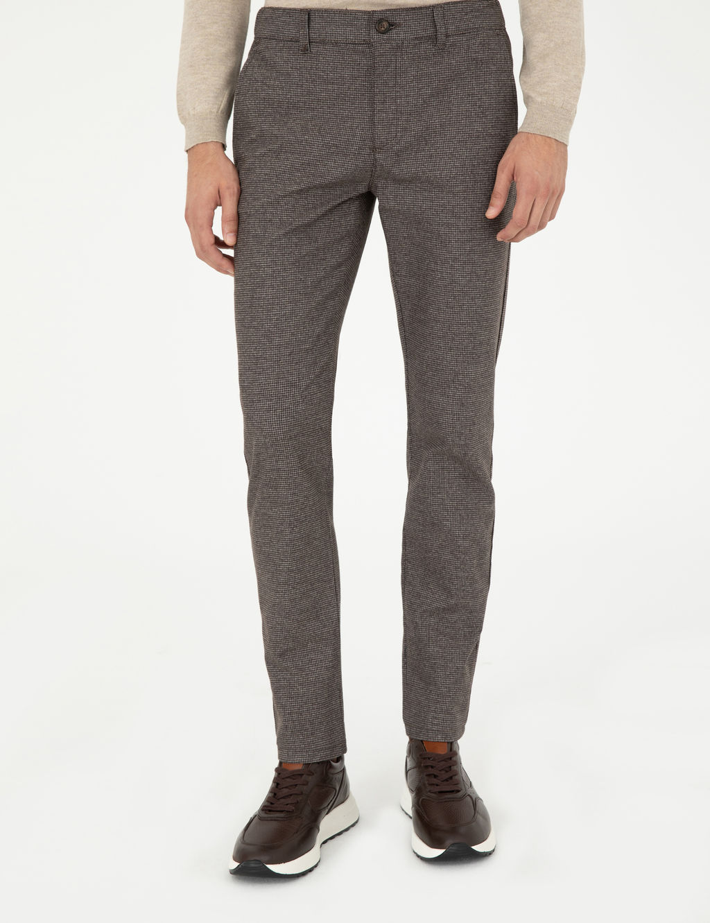 Kahverengi Slim Fit Kanvas Pantolon