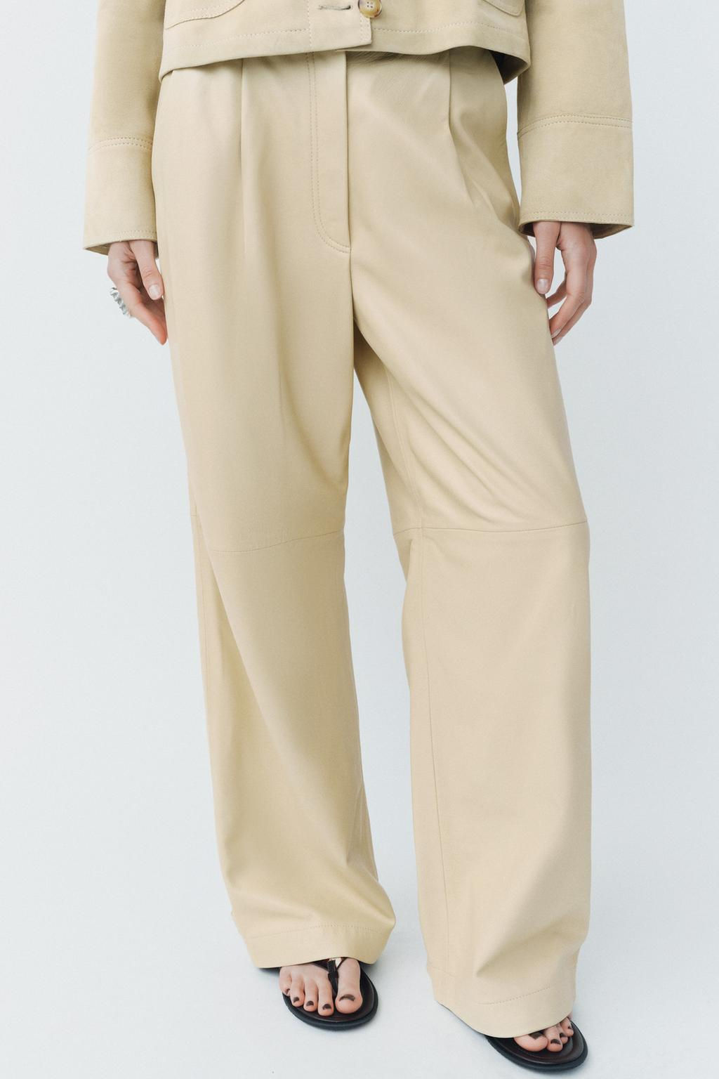 100% LEATHER BALLOON TROUSERS ZW COLLECTION - Zara фото 9
