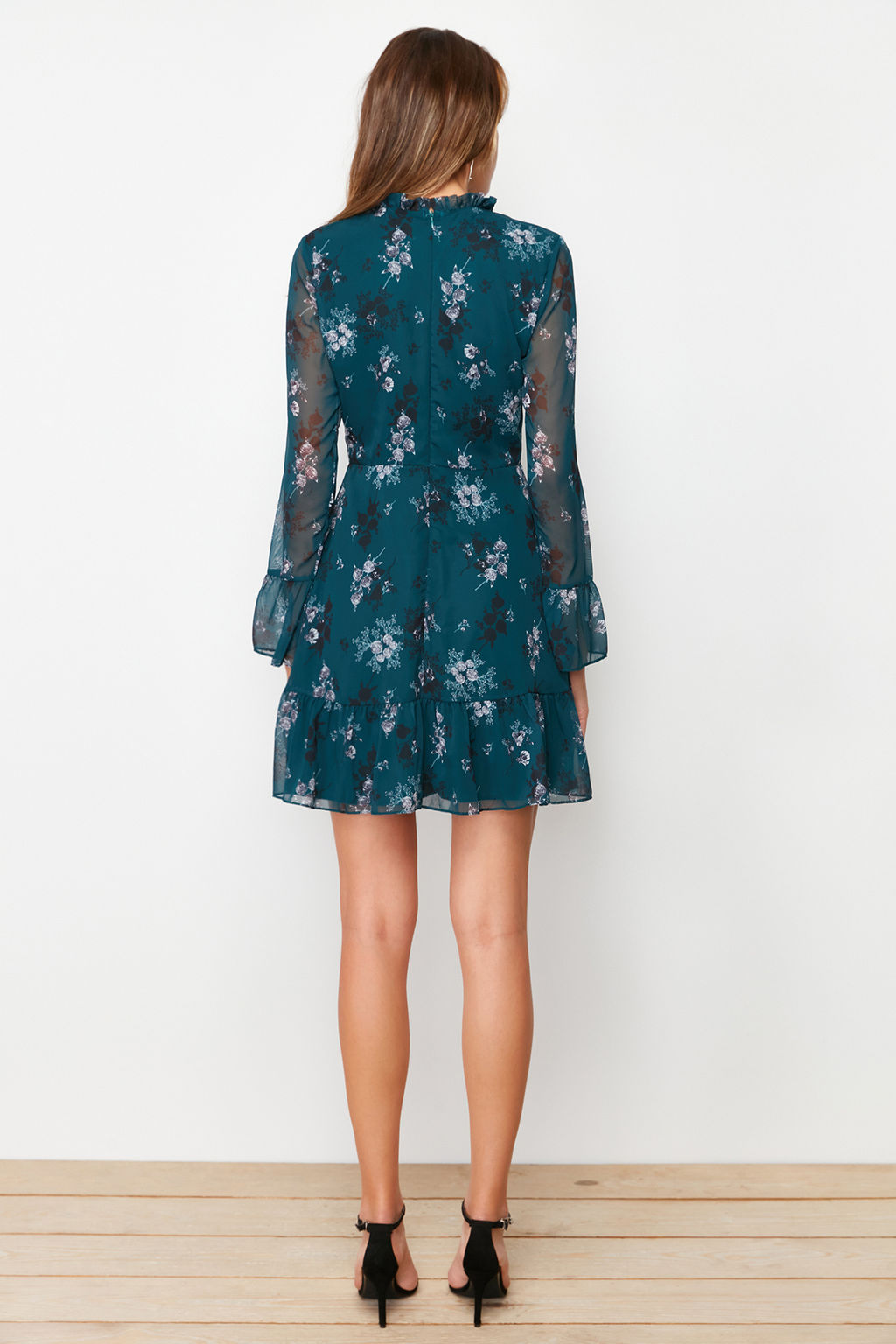 TRENDYOLMILLA Siyah Dik Yaka Dokuma Elbise TCLAW19LJ0076  фото 38