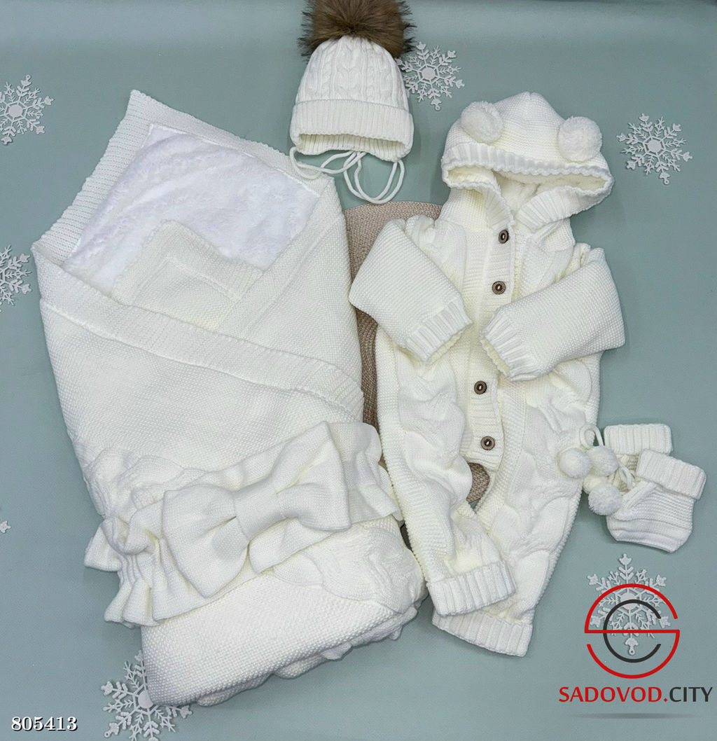 Вязанный набор на выписку 5 предметов - Bruno фото 10