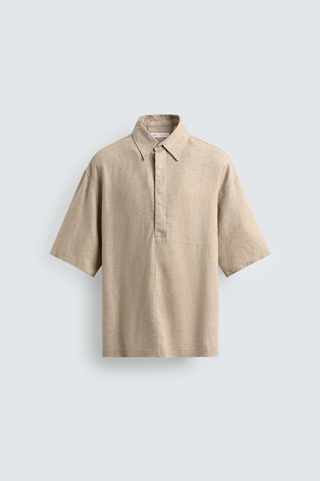 CAMISETA PUNTO CUELLO PANADERO ALGOD?N - LINO / Marr?n - Zara фото 14