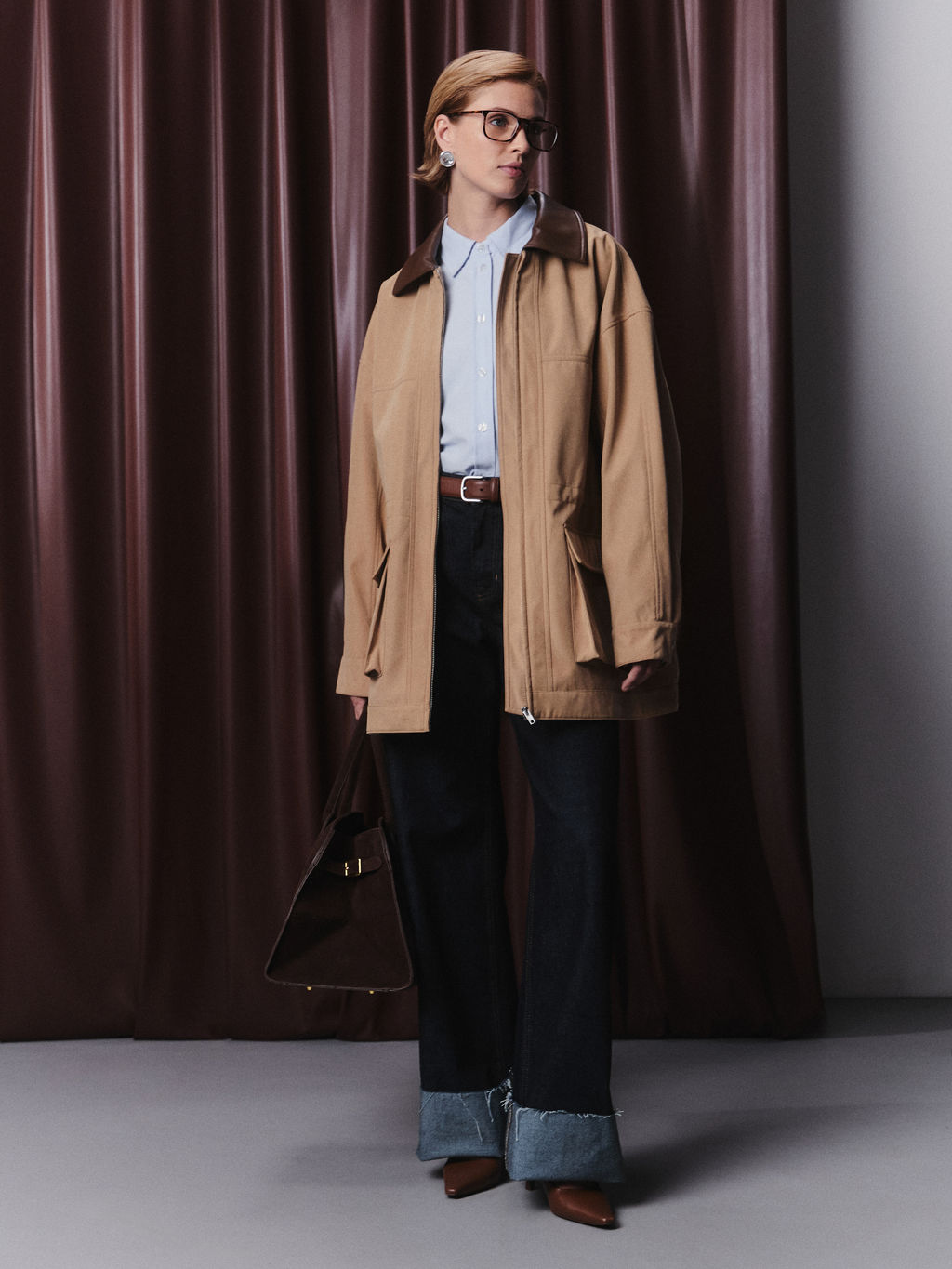 Куртка с накладными карманами и акцентным воротником / Zarina  фото 2