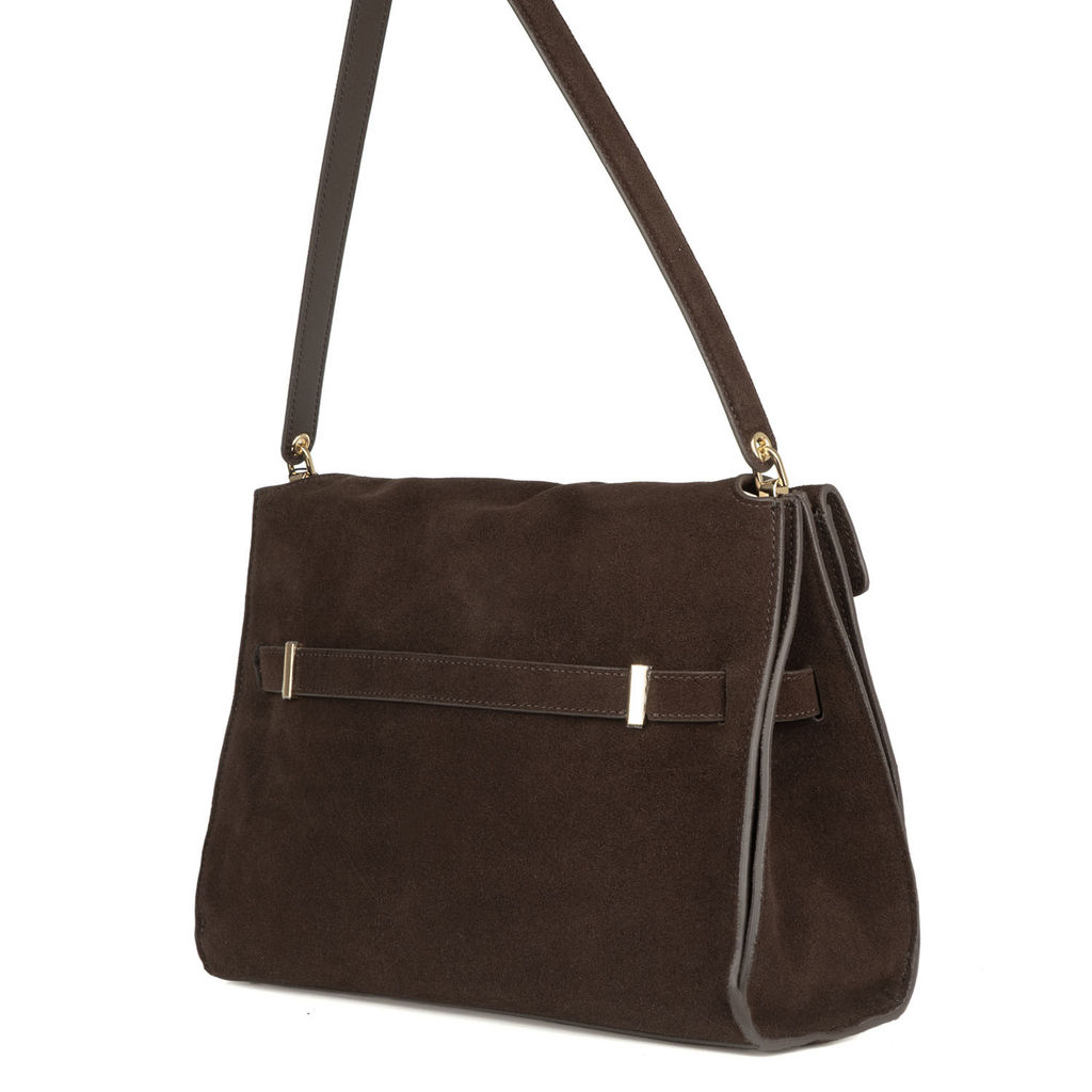7071 коричневый, Женская замшевая сумка, Barcelo Biagi