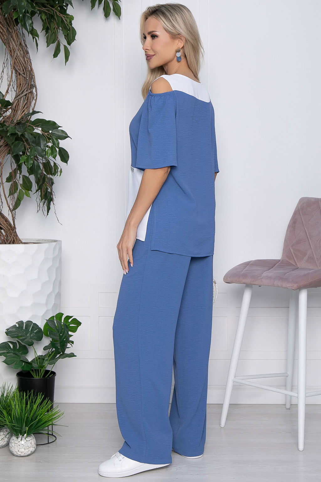 Костюм Аурика (белый/джинс) К10673 - Lt collection фото 2